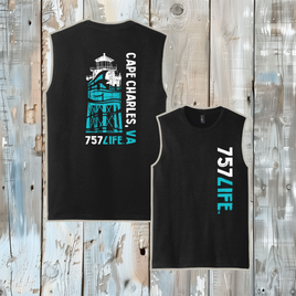 Cape Charles Lighthouse Adult Muscle Tank