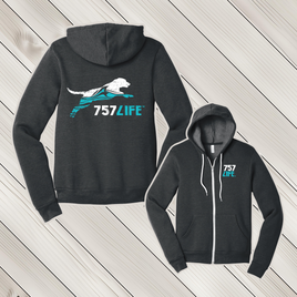 757LIFE: Jumping Dog Adult Full Zip Hooded Sweatshirt