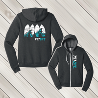 757LIFE: Surfboards Adult Full Zip Hooded Sweatshirt