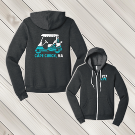Cape Charles: Golf Cart Youth Full Zip Hooded Sweatshirt