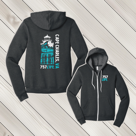 Cape Charles: Lighthouse Youth Full Zip Hooded Sweatshirt