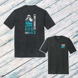 Cape Charles: Lighthouse Adult Triblend Short Sleeve Tee