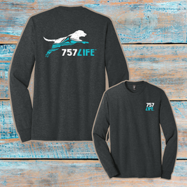 757LIFE: Jumping Dog Youth Triblend Long Sleeve Tee