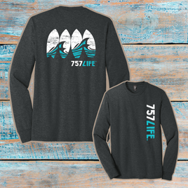 757LIFE: Surfboards Youth Triblend Long Sleeve Tee