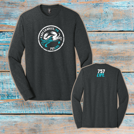 Cape Charles: Crab Youth Triblend Long Sleeve Tee