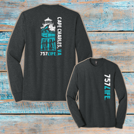 Cape Charles: Lighthouse Youth Triblend Long Sleeve Tee