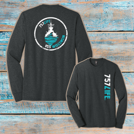 USS Wisconsin Youth Triblend Long Sleeve Tee