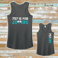 757 is for Lovers Ladies' Racerback Tank