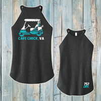 Cape Charles: Golfcart Ladies' Rocker Tank